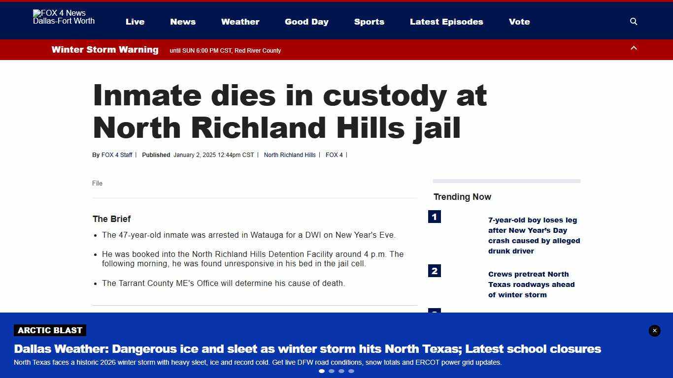 Inmate dies in custody at North Richland Hills jail FOX 4 Dallas-Fort Worth
